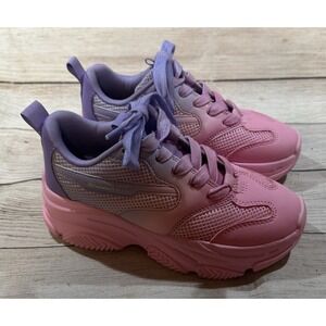Steve Madden NYC Little Girls Sz 2 Pink Purple Ombre Dad Sneakers Shoes